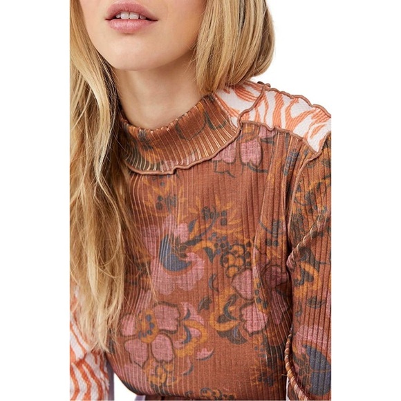 FREE PEOPLE Meadow Mix Top Rust Combo - Picture 5 of 5